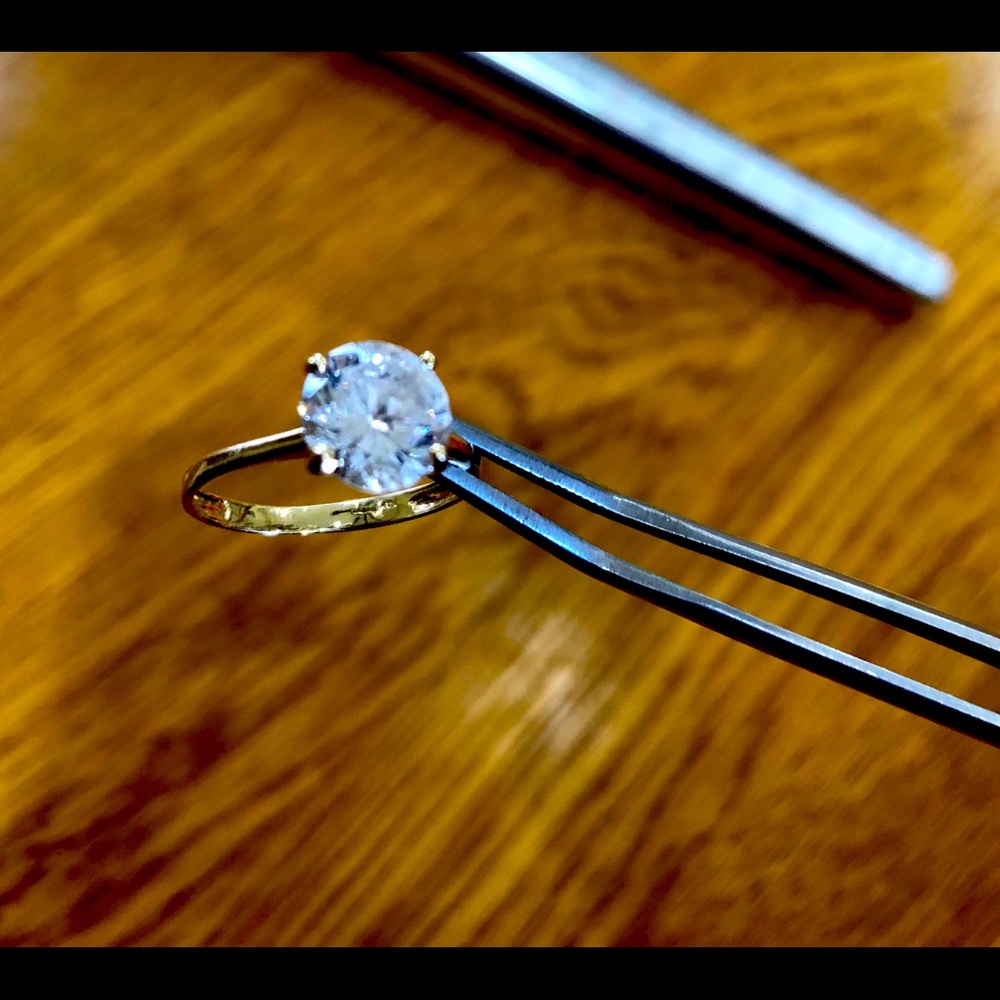 Cubic Zirconia Ring in SOLID 14k GOLD